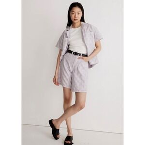 Madewell Bermuda Shorts in Checkerboard Jacquard Purple‎ Size 26
